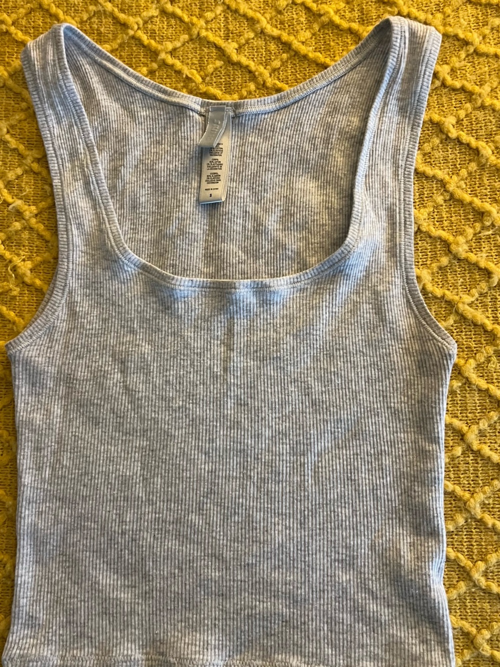 SKIMS Light Grey Ribbed Scoop Tank Top